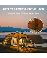 Naturehike Dune Hot Tent with Stove Jack, 2-3 Person Waterproof 4 Season Tent, Windproof Cold Weather Winter Tent