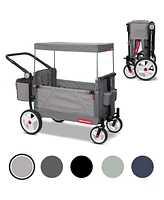 Radio Flyer Odyssey Collapsible Stroll N Wagon with Storage Bag, Light Gray
