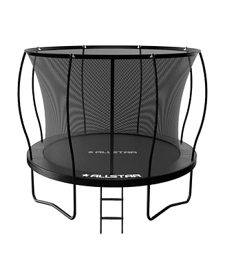Allstar 10 Ft Round Trampoline for Kids Outdoor Backyard Play Equipment Playset with Net Safety Enclosure and Ladder