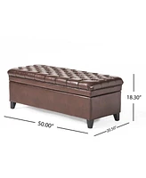 Pu Leather Storage Bench Classic Tufted Ottoman Multifunctional Bedroom and Living Room Bench-The Pop Home