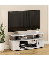 Furinno Modern Tv Stand Media Entertainment Center for Tv's up To 55" w/2-Door Storage Cabinet,White Oak