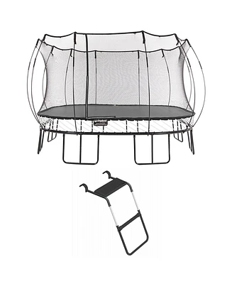 Springfree Trampoline 13 ft x 13 ft Large Square + FlexrStep V2 Bundle – Springless Fun with Adjustable & Lock Restrict Ladder Attachment Acces