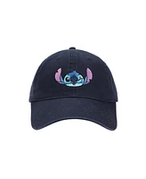 Disney Men's Embroidered Stitch Adult Unisex Navy Unstructured Baseball Hat