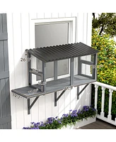 PawHut Outdoor Cat Catio, Cat Enclosure Window Perch with Jumping Platform
