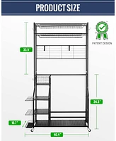 Mythinglogic 160 lbs. Weight Capacity 2 Golf Bags Sport Storage Stand Golfing Equipment Accessories Storage Rack Organizer