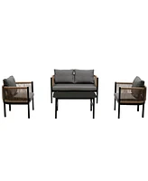 Mondawe Multi-person Outdoor Sofa Combination with A Table, Suitable for Garden