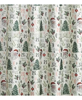Kate Aurora Holiday Living Sparkly Metallic Christmas Santa Fabric Shower Curtain