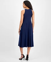 Robbie Bee Women's Sleeveless Keyhole Halter Dress