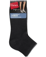 Hanes Men's Originals Premium SuperSoft Ankle Socks, 3-Pack
