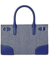 Lauren Ralph Lauren Striped Canvas Small Devyn Tote Bag