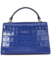 Lauren Ralph Crocodile-Embossed Leather Small Farrah Satchel