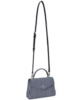 Lauren Ralph Lauren Striped Canvas Small Farrah Satchel