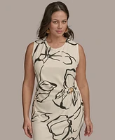 Donna Karan New York Plus Hardware-Trim Side-Twist Dress