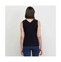 Carlisle Women's Navy Cashmere Shell Sweater Garniture