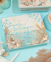Certified International Escape to the Sea Square Platter
