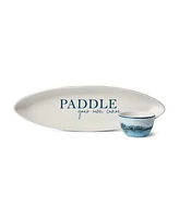 Certified International Wake At The Lake 3-d Canoe 2-Piece Chip Dip