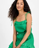 julia jordan Women's Tie-Strap Maxi Dress