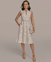 Donna Karan New York Women's Belted Jacquard Dress