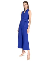 Calvin Klein Women's Tie Waist Sleeveless Gauze Jumpsuit