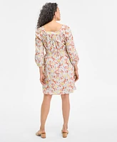 Style & Co Women's Printed Lurex Square-Neck Dress, Exclusively at Macy's