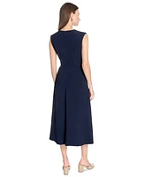 Calvin Klein Women's Jewel-Neck Side-Buckle A-Line Dress
