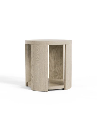 Furniture of America 24" Oak Wood Rosin Round End Table