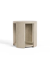 Furniture of America 24" Oak Wood Rosin Round End Table
