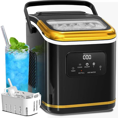 Cowsar 26Lbs, Countertop Ice Maker, Self-Cleaning, Bullet Ice, Digital Screen, 9 Cubes 6 Mins