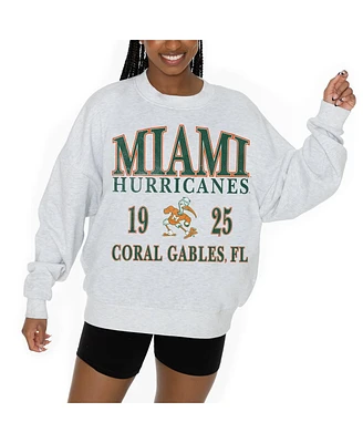 Gameday Couture Women's Ash Miami Hurricanes Premium Fleece Pullover Sweatshirt