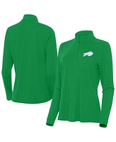 Antigua Women's Kelly Green Buffalo Bills St. Patrick's Day Intent Quarter-Zip Performance Top