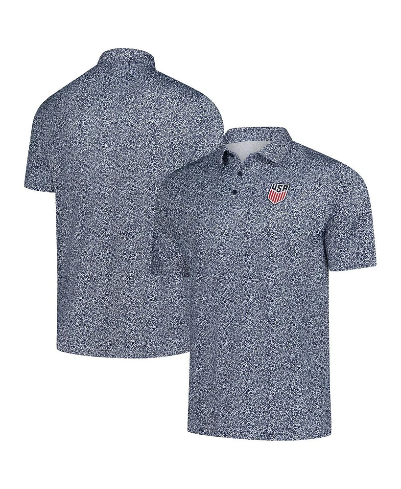 Antigua Men's Navy Usmnt Field Ditsy Polo Shirt