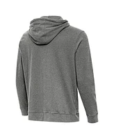 Antigua Men's Heather Charcoal Wyoming Cowboys Cloud Pullover Hoodie
