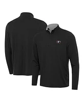 Antigua Men's Heather Gray Georgia Bulldogs Content Quarter-Zip Pullover Top