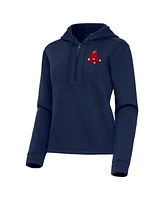 Antigua Women's Navy Boston Red Sox Contemporary Quarter-Zip Hoodie