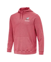 Antigua Men's Heather Red Wisconsin Badgers Cloud Pullover Hoodie