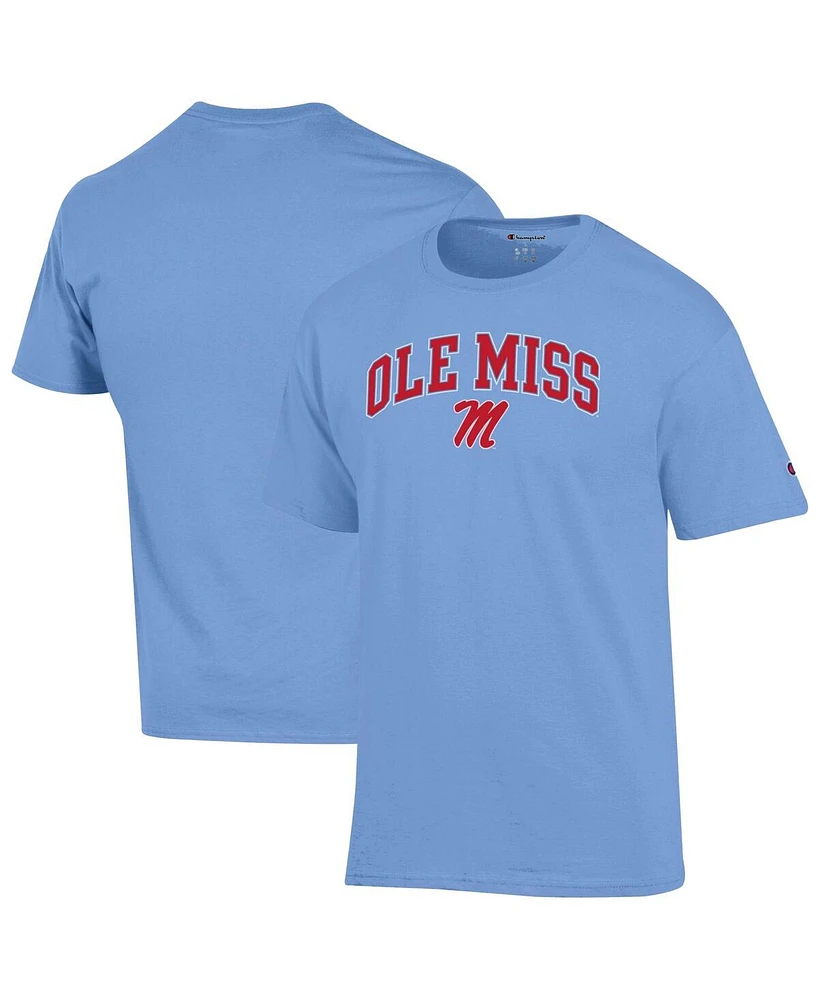 Champion Men's Powder Blue Ole Miss Rebels Arch Over Logo T-Shirt