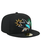 New Era Men's Black San Jose Sharks State Stitch 59FIFTY Fitted Hat
