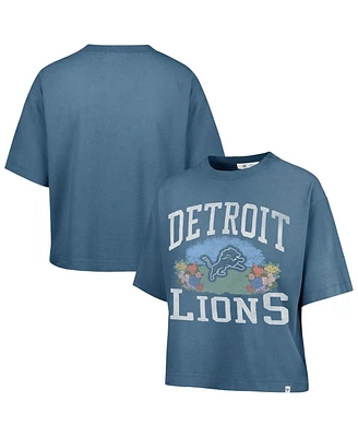'47 Brand Women's Mineral Blue Detroit Lions Florentina Montauk Cropped T-Shirt