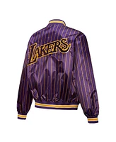 Mitchell & Ness X Dannijo Women's Purple Los Angeles Lakers Satin Full-Snap Jacket