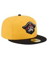 New Era Men's Yellow/Black Bradenton Marauders Authentic Collection 59FIFTY Fitted Hat