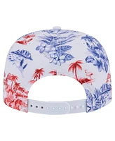 New Era Men's White Texas Rangers Printed Island Golfer Snapback Hat