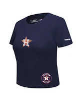 Pro Standard Women's Navy Houston Astros Game Day Classics Baby Doll Cropped T-Shirt