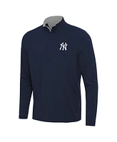 Antigua Men's Navy New York Yankees Content Quarter-Zip Top