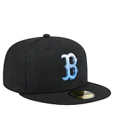 New Era Men's Black Boston Red Sox Tonal Koi 59FIFTY Fitted Hat