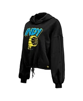 New Era Women's Black Indiana Pacers 2024/25 City Edition Cropped Pullover Hoodie