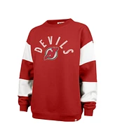 '47 Brand Women's Red New Jersey Devils Eephus Barred Pullover Sweatshirt