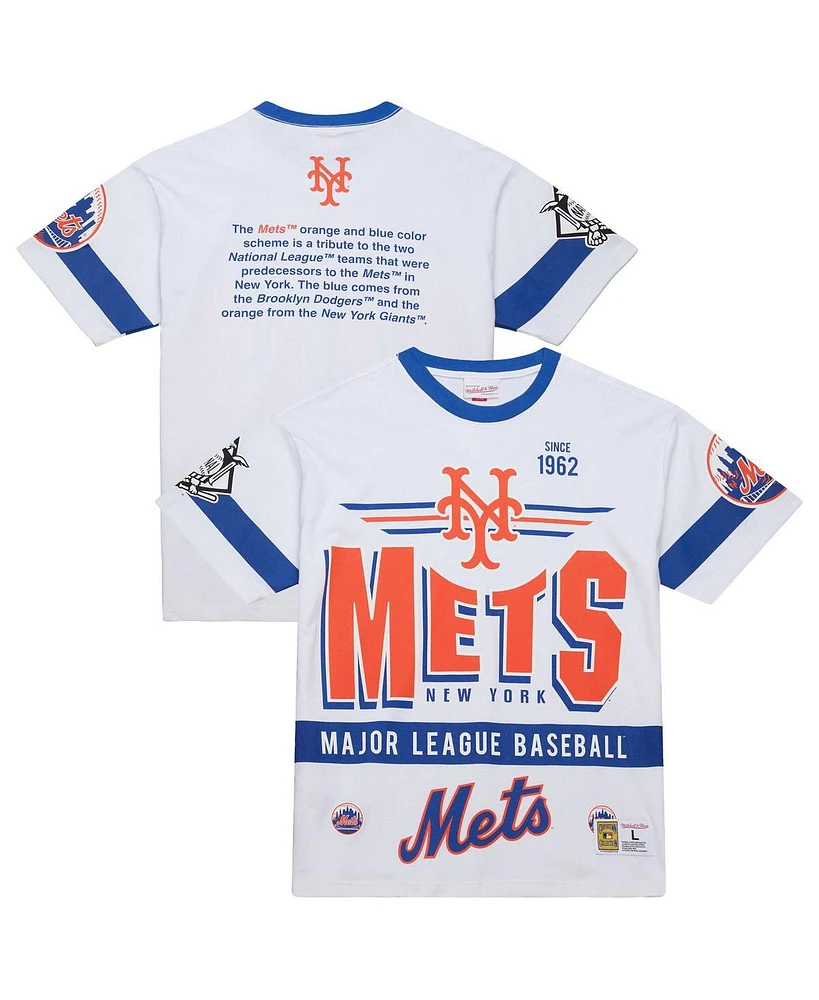 Mitchell & Ness Men's White New York Mets Cooperstown Collection Team Origins Premium T-Shirt