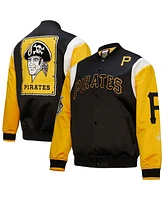 Mitchell & Ness Men's Black/Gold Pittsburgh Pirates Cooperstown Collection Team Origins Satin Full-Snap Jacket