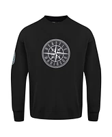 Pro Standard Men's Black Seattle Mariners Paint The City Dropped Shoulder Pullover Sweatshirt