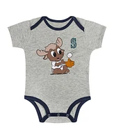 Outerstuff Newborn Infant Gray/White Seattle Mariners Play Ball Bodysuit Set 2-Pack